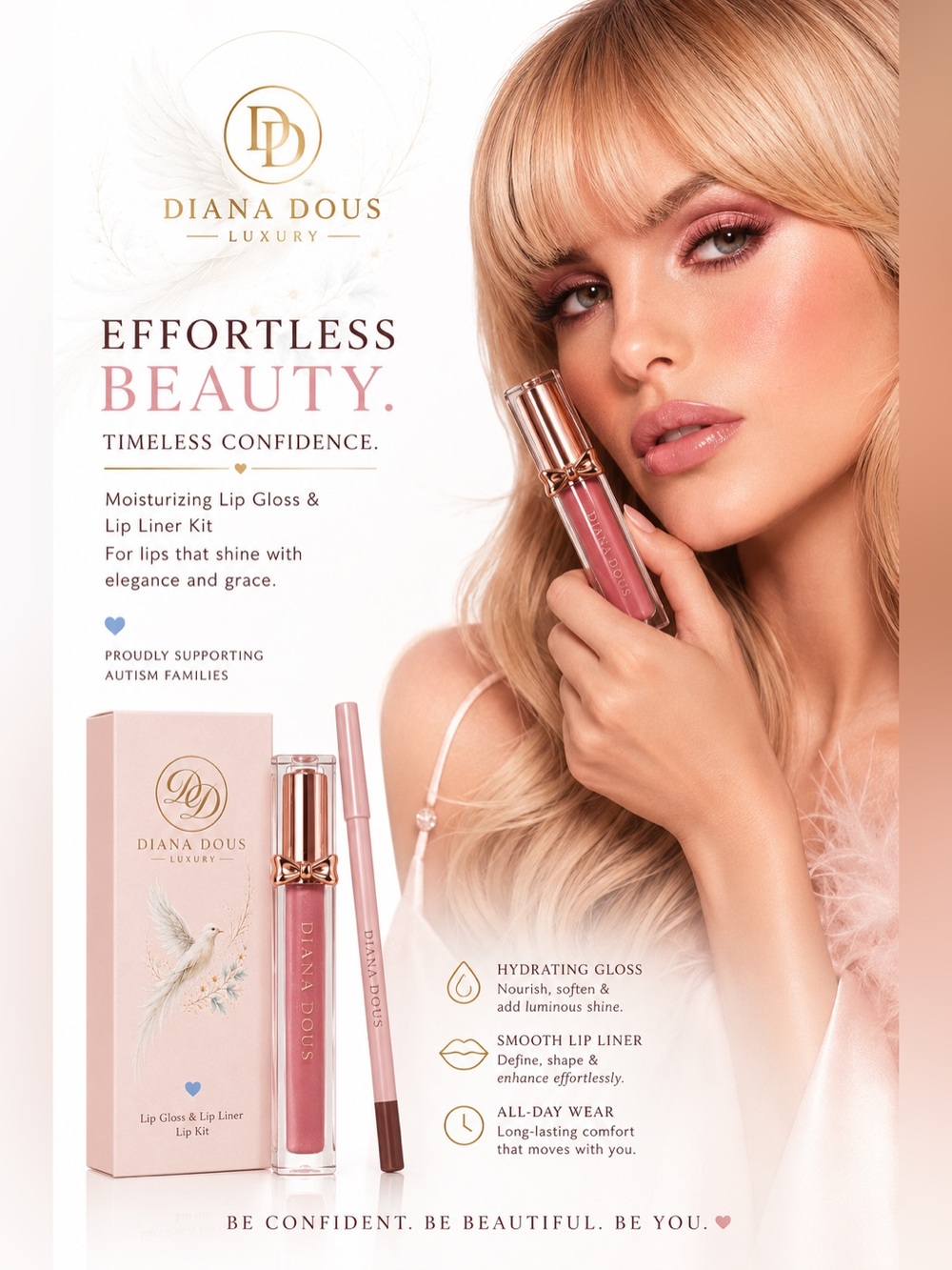 Lip Gloss & Lip Liner Kit - Shade A50 Nude Pink